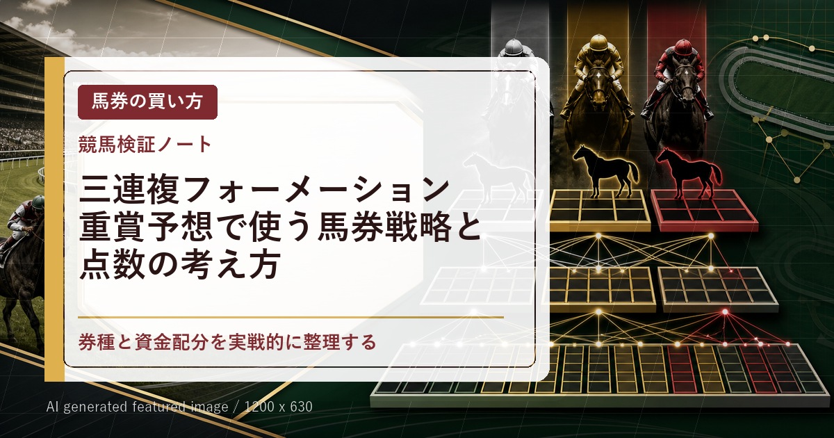 三連複フォーメーション｜重賞予想で使う馬券戦略と点数の考え方のアイキャッチ画像